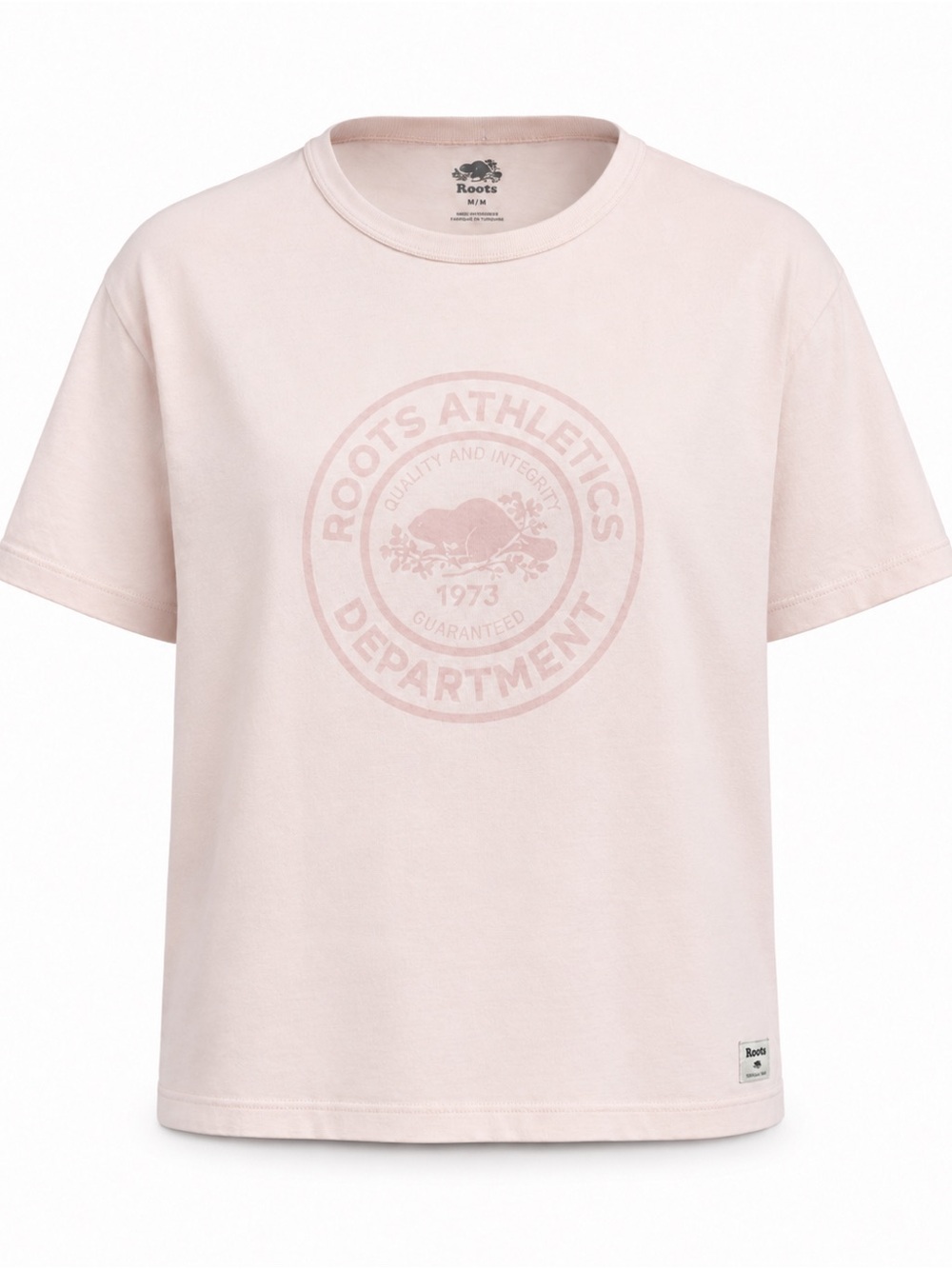 Roots Light Pink Logo Tee